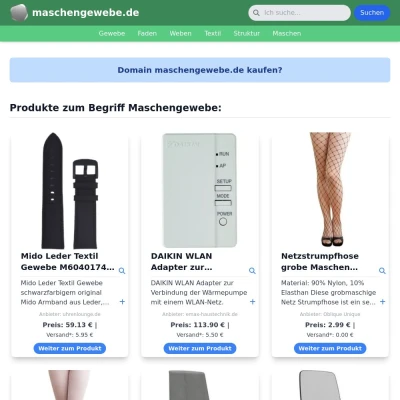 Screenshot maschengewebe.de