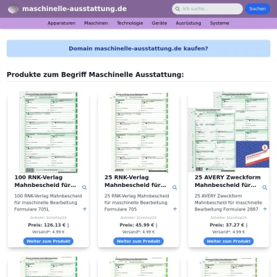 Screenshot maschinelle-ausstattung.de