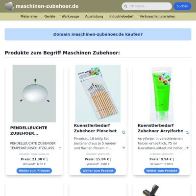 Screenshot maschinen-zubehoer.de