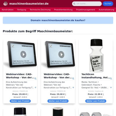 Screenshot maschinenbaumeister.de