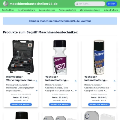 Screenshot maschinenbautechniker24.de