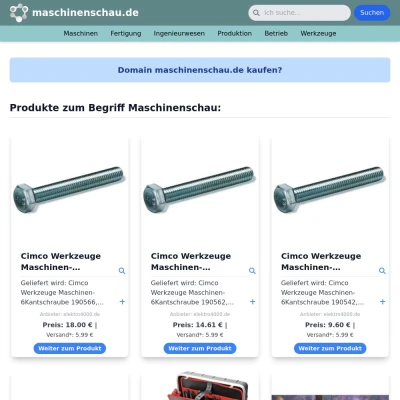 Screenshot maschinenschau.de