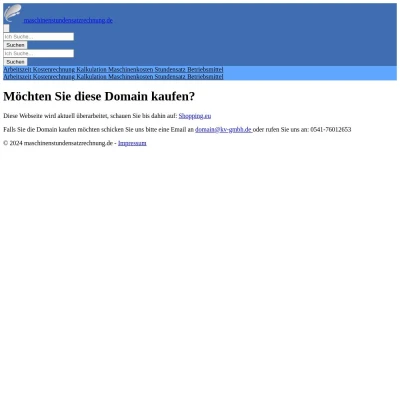 Screenshot maschinenstundensatzrechnung.de