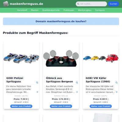 Screenshot maskenformguss.de