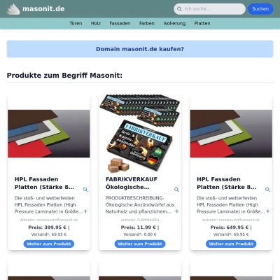 Screenshot masonit.de