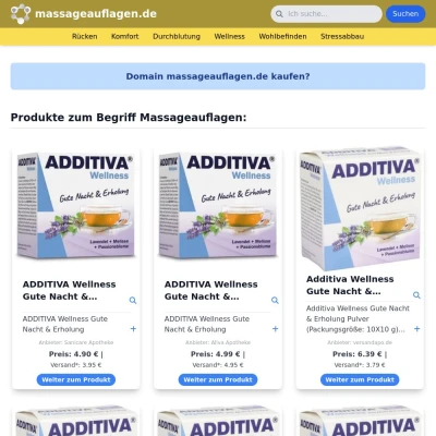 Screenshot massageauflagen.de