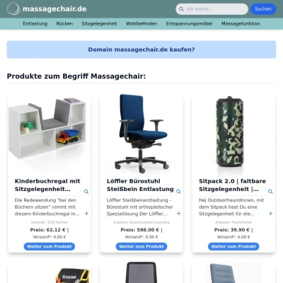 Screenshot massagechair.de