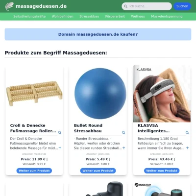 Screenshot massageduesen.de