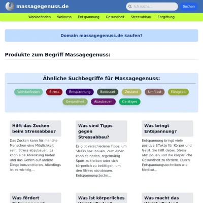 Screenshot massagegenuss.de