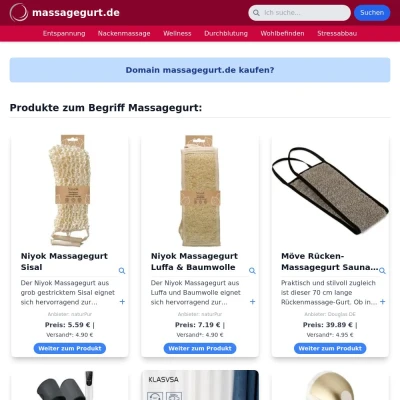 Screenshot massagegurt.de