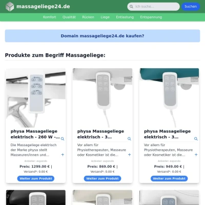 Screenshot massageliege24.de