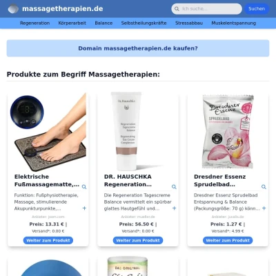 Screenshot massagetherapien.de