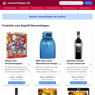 Screenshot massenklagen.de