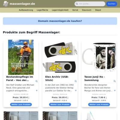 Screenshot massenlager.de