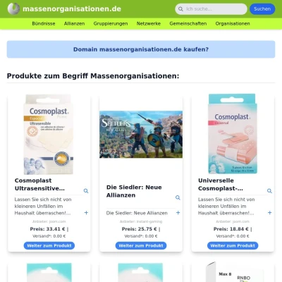 Screenshot massenorganisationen.de