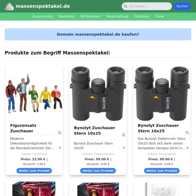 Screenshot massenspektakel.de