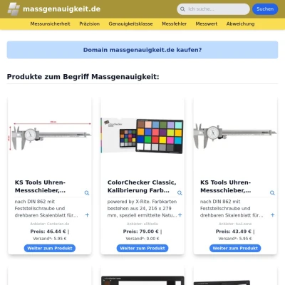 Screenshot massgenauigkeit.de