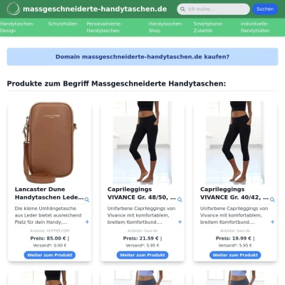 Screenshot massgeschneiderte-handytaschen.de