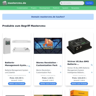 Screenshot mastercms.de
