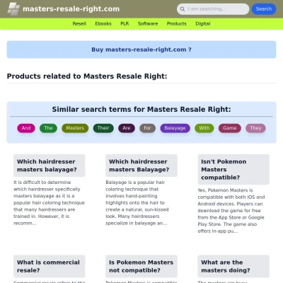 Screenshot masters-resale-right.com