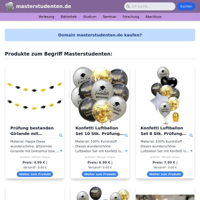 Screenshot masterstudenten.de