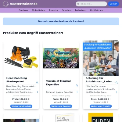 Screenshot mastertrainer.de