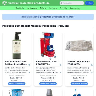 Screenshot material-protection-products.de