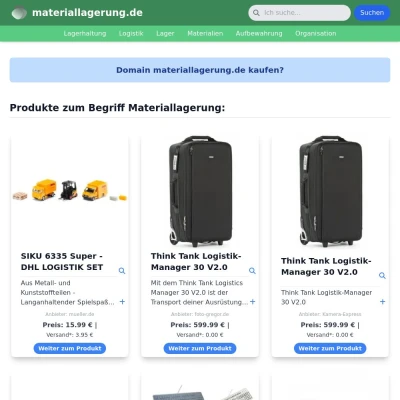 Screenshot materiallagerung.de