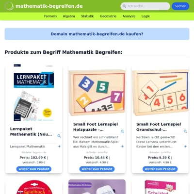 Screenshot mathematik-begreifen.de
