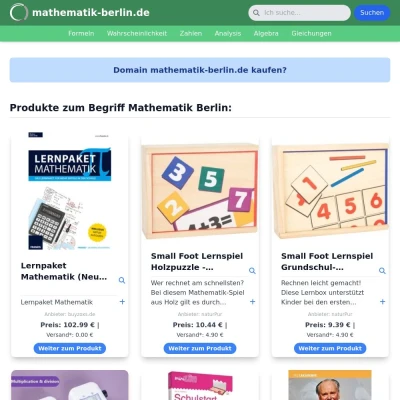 Screenshot mathematik-berlin.de