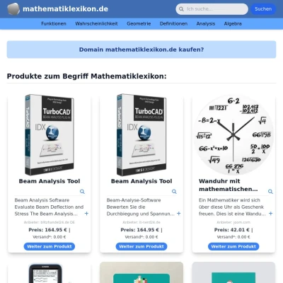 Screenshot mathematiklexikon.de