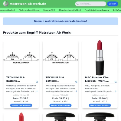 Screenshot matratzen-ab-werk.de