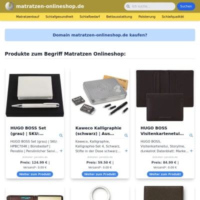 Screenshot matratzen-onlineshop.de