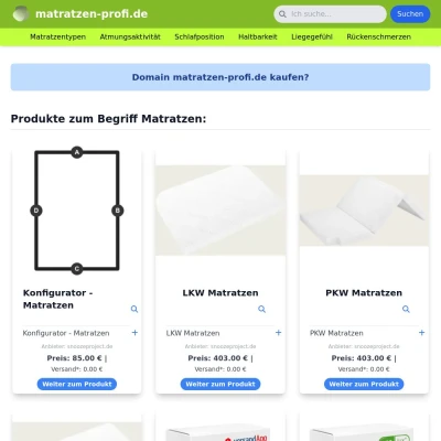 Screenshot matratzen-profi.de