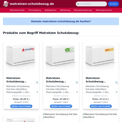 Screenshot matratzen-schutzbezug.de