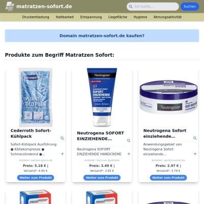 Screenshot matratzen-sofort.de