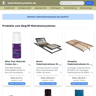 Screenshot matratzensysteme.de