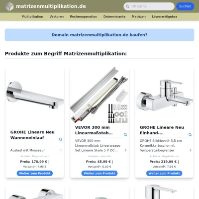 Screenshot matrizenmultiplikation.de
