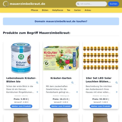 Screenshot mauerzimbelkraut.de