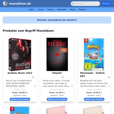 Screenshot maxialbum.de