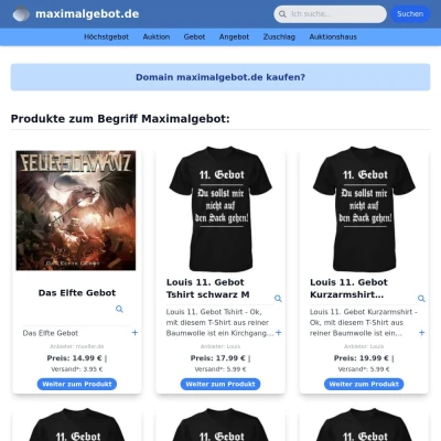 Screenshot maximalgebot.de