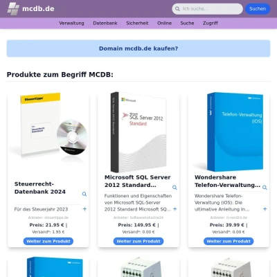 Screenshot mcdb.de