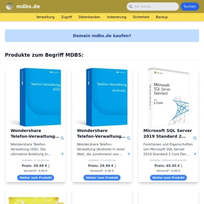 Screenshot mdbs.de