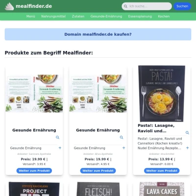 Screenshot mealfinder.de