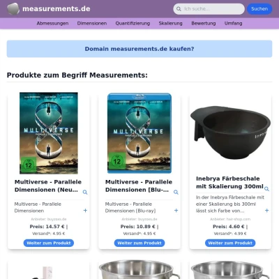 Screenshot measurements.de