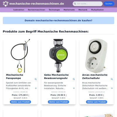 Screenshot mechanische-rechenmaschinen.de