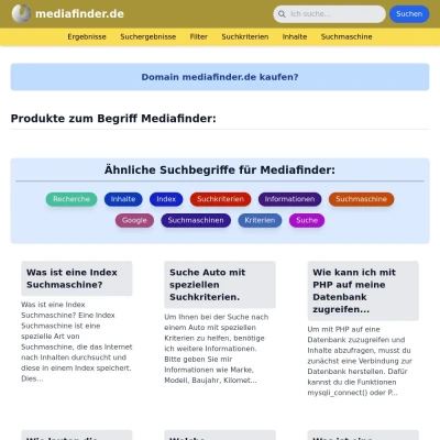 Screenshot mediafinder.de