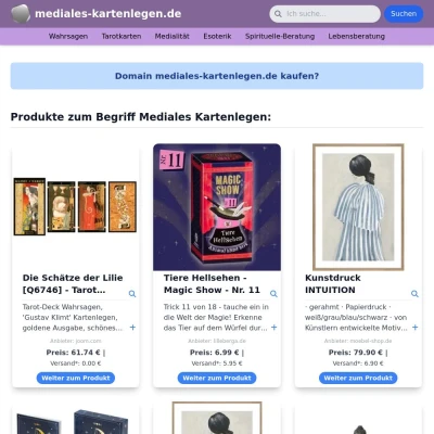 Screenshot mediales-kartenlegen.de