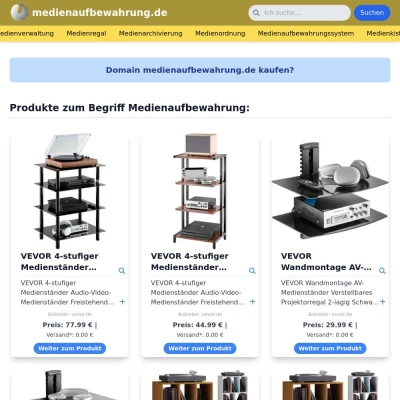 Screenshot medienaufbewahrung.de