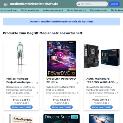 Screenshot medienbetriebswirtschaft.de